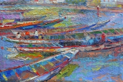Fishing Boats 39 x 58 Inches Oil on Canvas 2014
