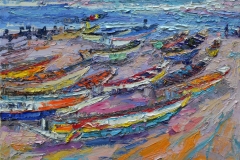 Fishing Boats II 31 x 39 Inches Oil on Canvas, 2014