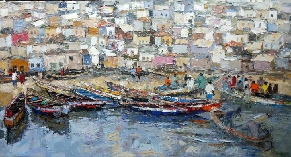 waterfront oil on canvas 35x100cm Year 2014